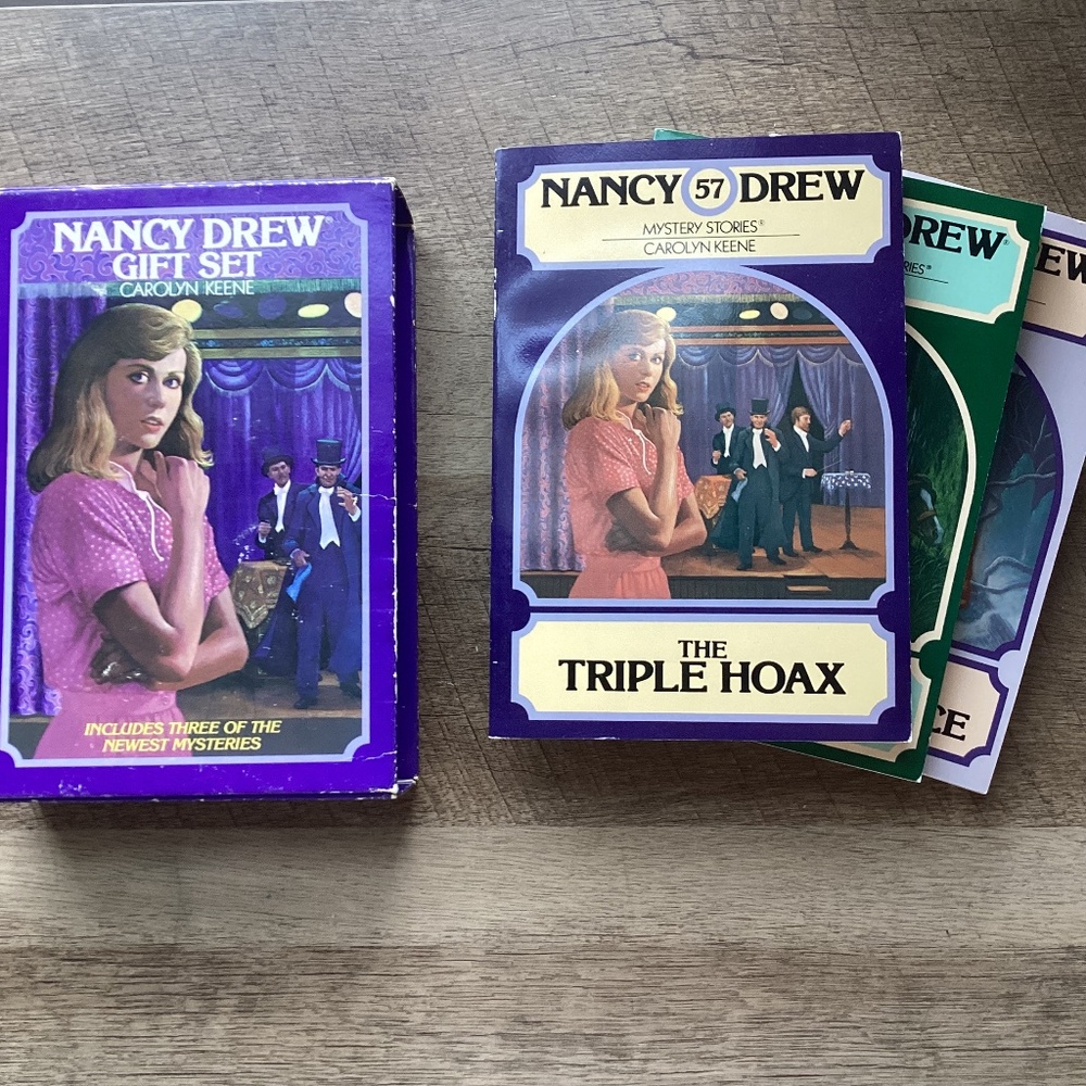 Vtg Nancy Drew Gift Set 80s 3 Paperbacks With Sleeve #57 #58 #59 Carolyn Keene